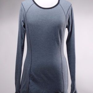 Lululemon Black Grey Stripes Athletic Sweat Shirt